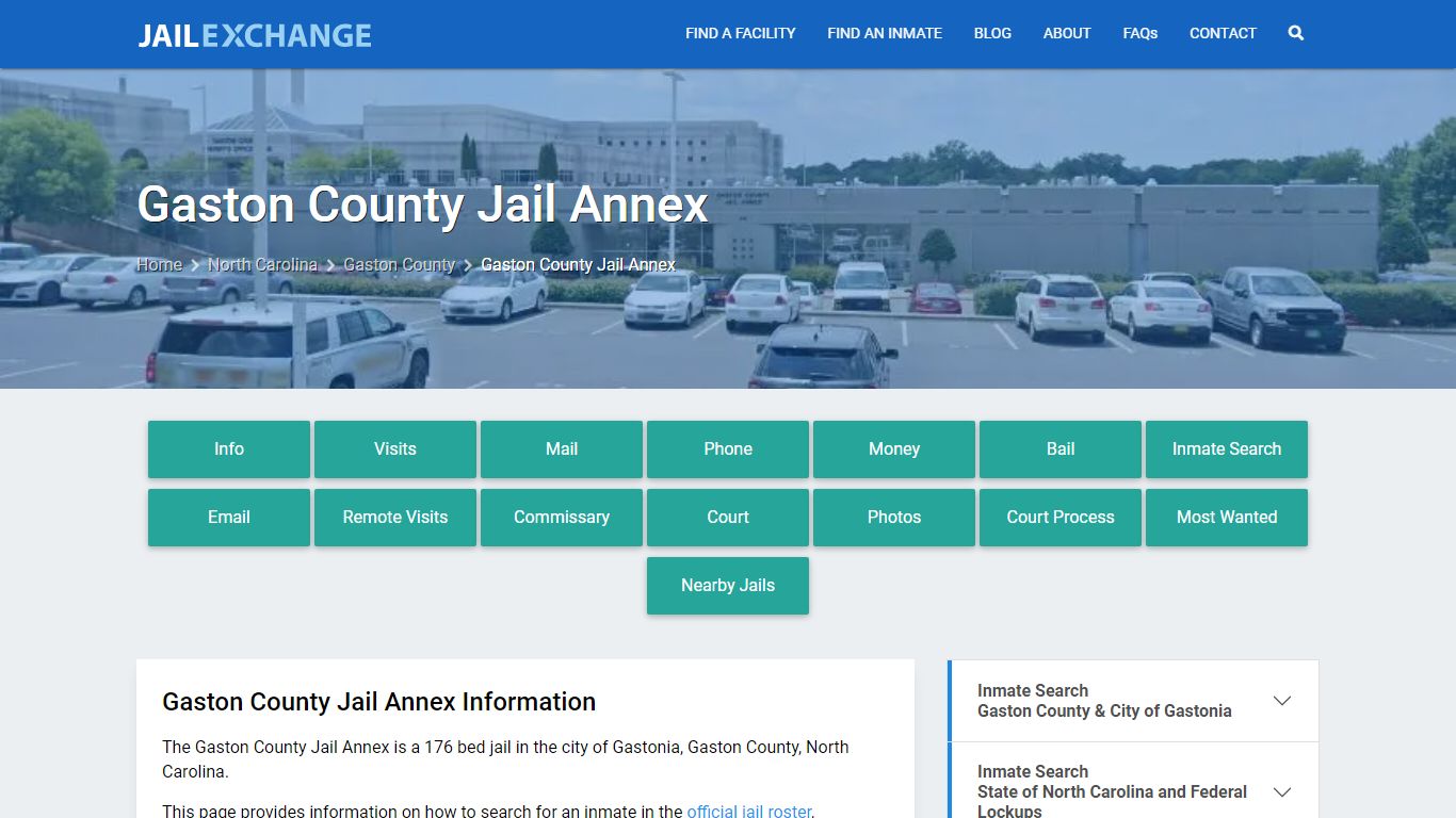 Gaston County Jail Annex, NC Inmate Search, Information