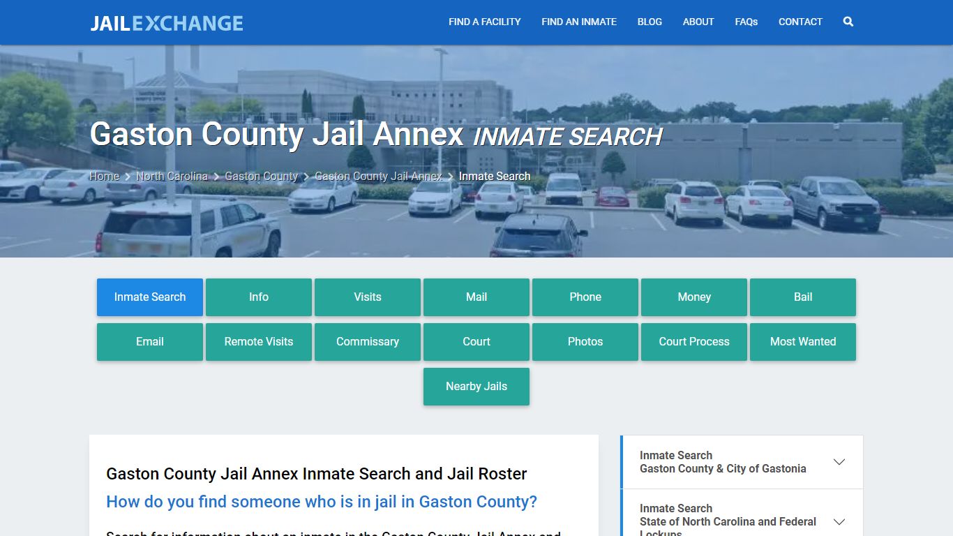 Gaston County Jail Annex Inmate Search - Jail Exchange